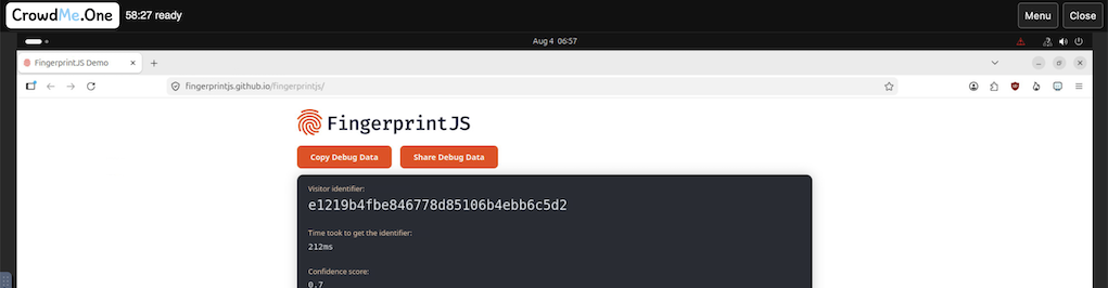 FingerprintJS visitor identifier